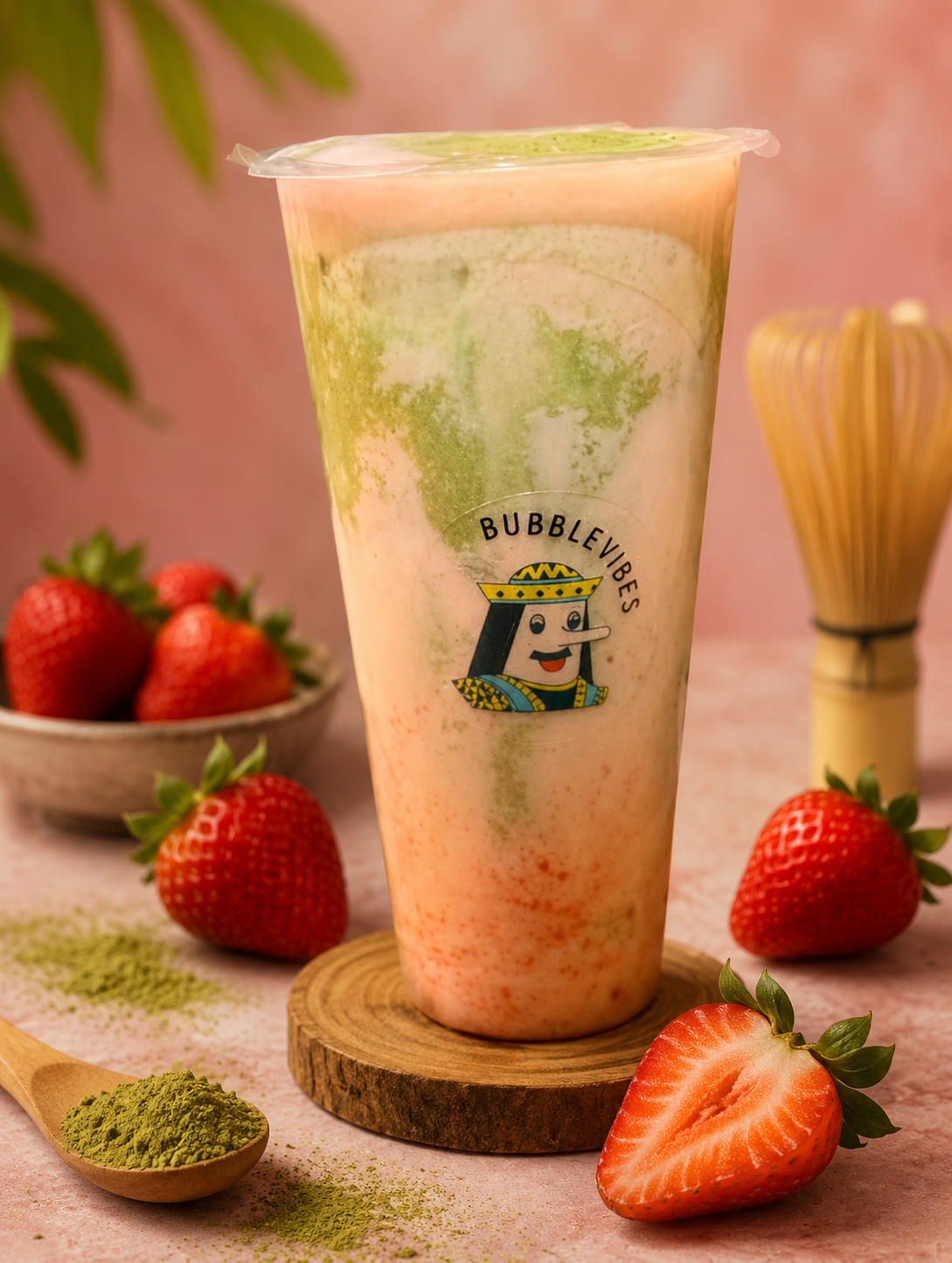 Matcha Aardbei Milk
